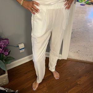 Brand new white linen pants
